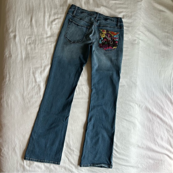 BD by Bella Dahl Blue Western Boot Cut Jeans with Embroidered Boho Size 26 - Picture 3 of 16
